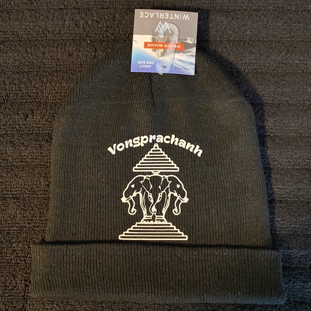 Lao - 3 Elephants Beanie Black